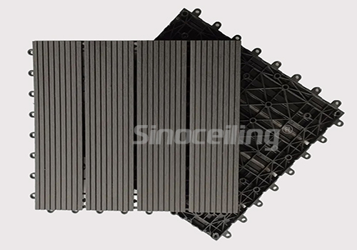 interlock wood plastic composite floor tile